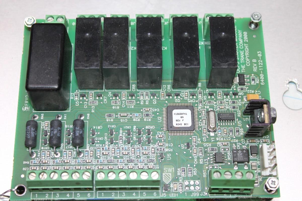 Used TRANE UCP3 STARTER MODULE CIRCUIT BOARD X13650741-09 REV. F 6400-1122-03 REV. B