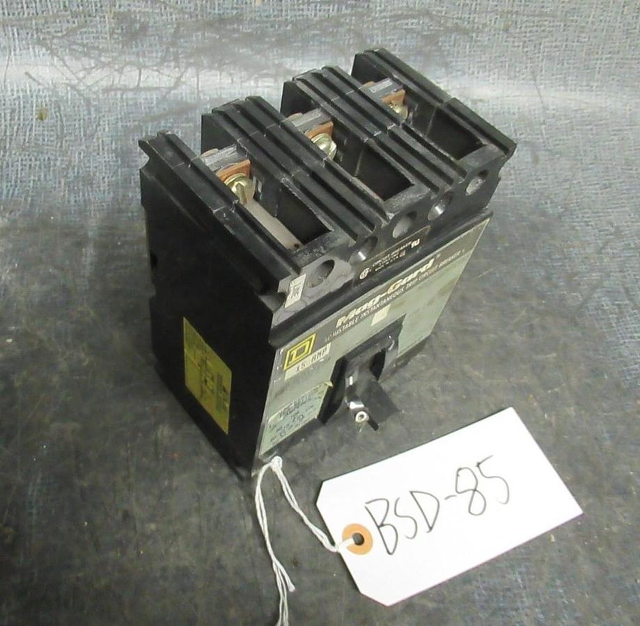 Used SQUARE D MAG-GARD BREAKER 15 AMP 600 VAC 3 POLE MODEL FAP3601513M SER 2