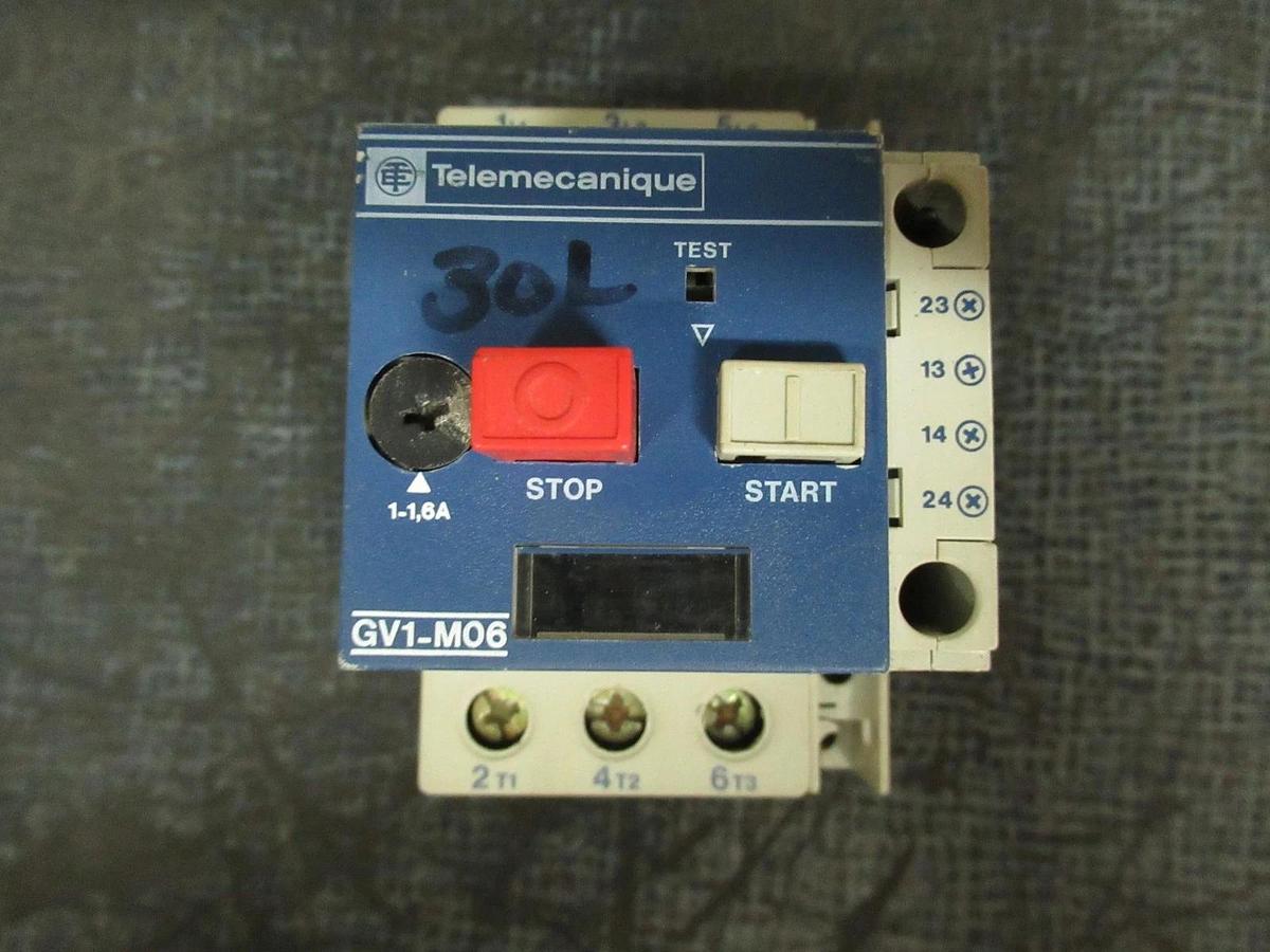 Used TELEMECANIQUE MANUAL MOTOR STARTER GV1-M06 600 VOLT 1-1.6 AMP 1 HP **WARRANTY**