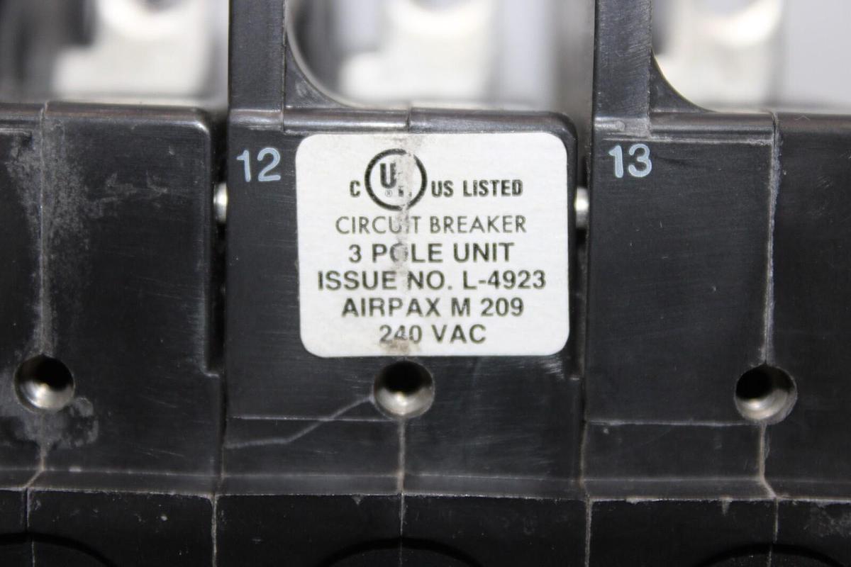 Used AIRPAX BREAKER 209-3-2599-479 3-POLE 240 VAC 50.4 AMP HH83XB479-B