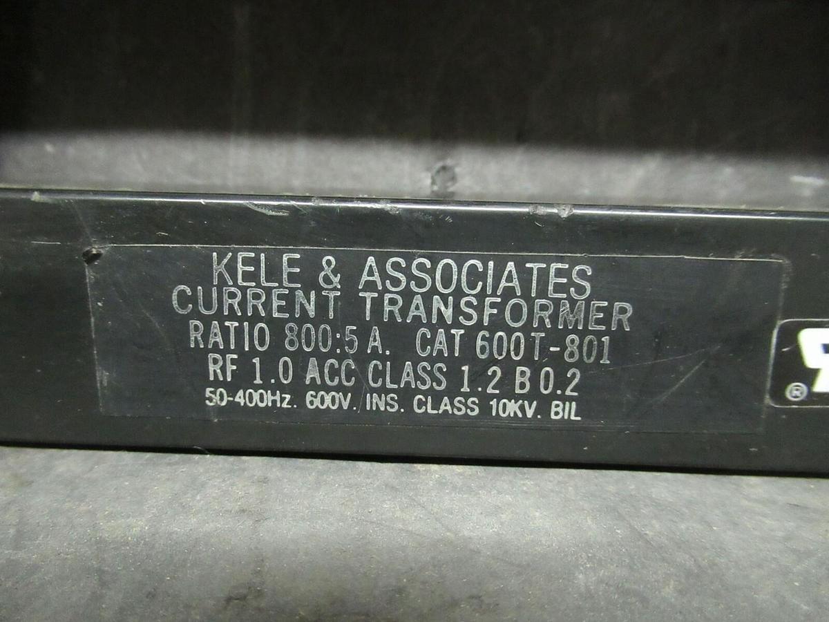 Used KELE CT CURRENT TRANSFORMER 600T-801 RATIO: 800:5 A 50 - 400 HZ