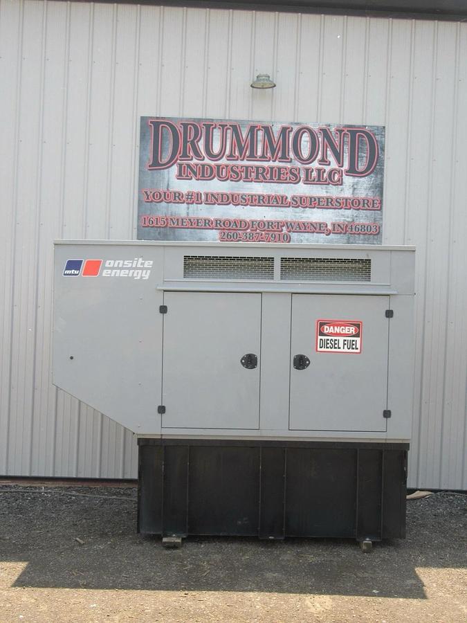 Used 50 KW DIESEL GENERATOR MTU 120/240 V JOHN DEERE SOUND ENCLOSED 338 HRS VIDEO