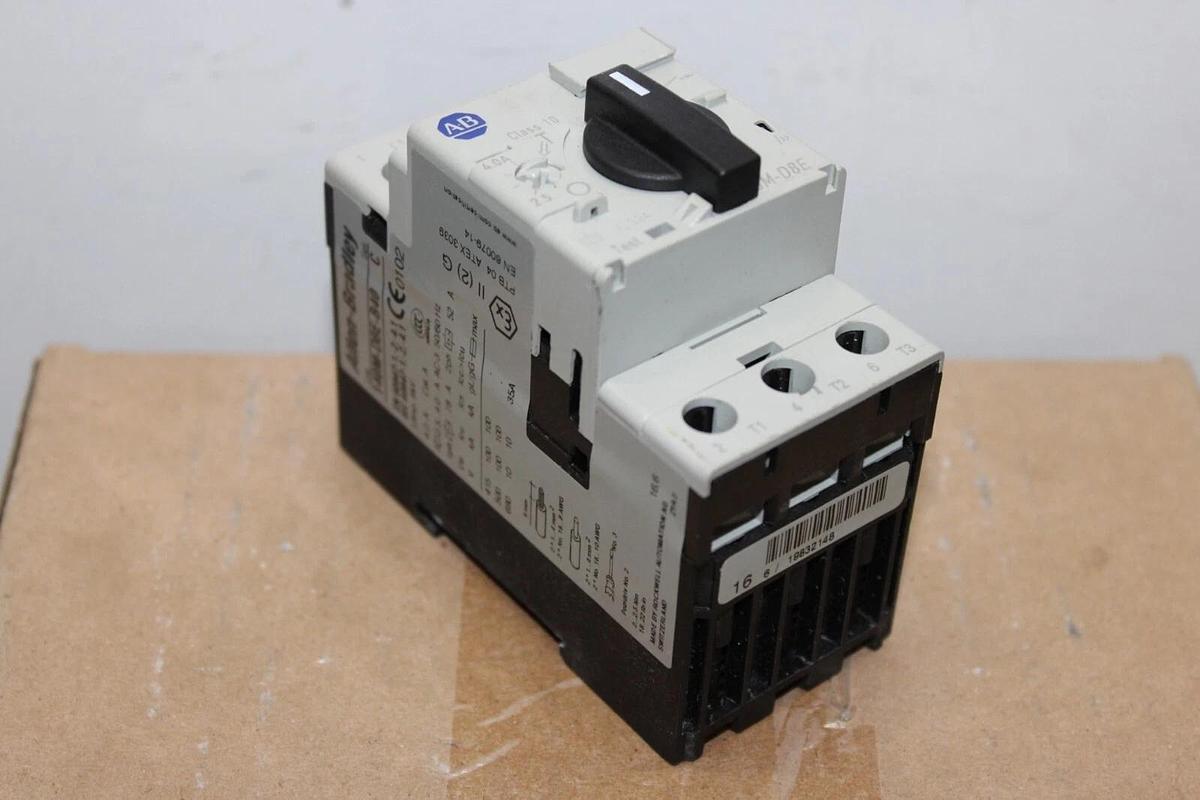 Used ALLEN BRADLEY MANUAL MOTOR STARTER 140M-D8E-B40 600 VAC 4 AMP 3 HP 3-PHASE