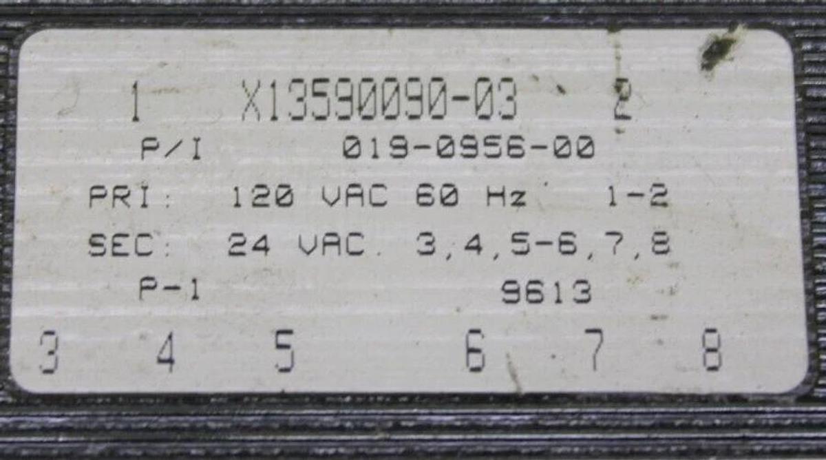 Used TRANE TRANSFORMER X13590090-03 PRI: 120 VAC SEC: 24 VAC 019-0956-00 **WARRANTY**