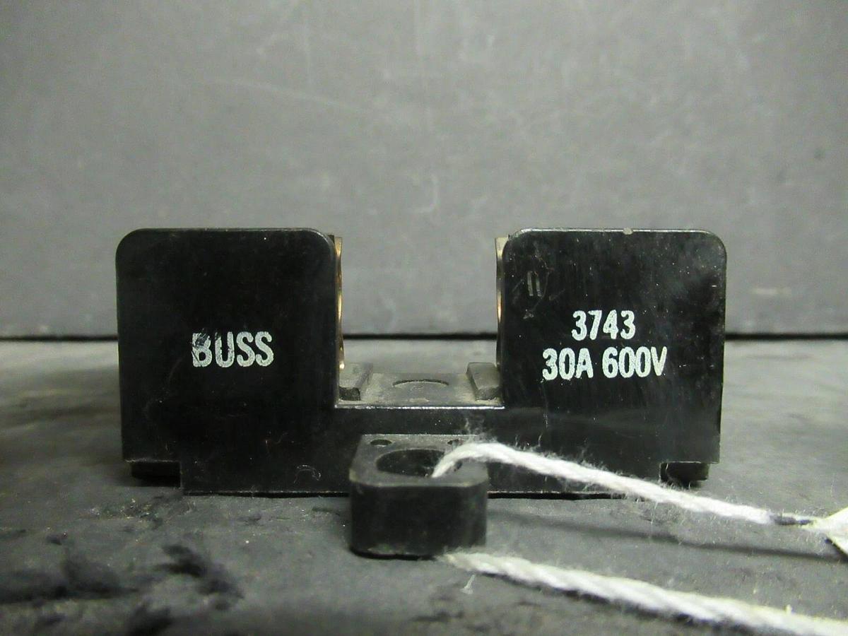 Used LOT OF 3 BUSS BUSSMANN FUSE HOLDERS 3743 FOR 30 AMP 600 V FUSES **WARRANTY**