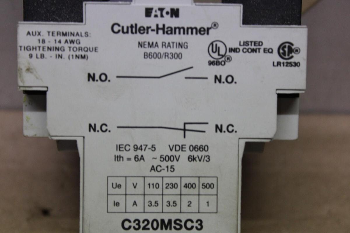 Used CUTLER HAMMER EATON MANUAL MOTOR STARTER A302JN 4-6.3 AMP 600 VAC 5 HP 3-PHASE