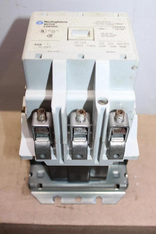 Used WESTINGHOUSE CONTACTOR A201K3CA 90 AMP 600 VAC 50 HP NEMA 3 COIL: 120V