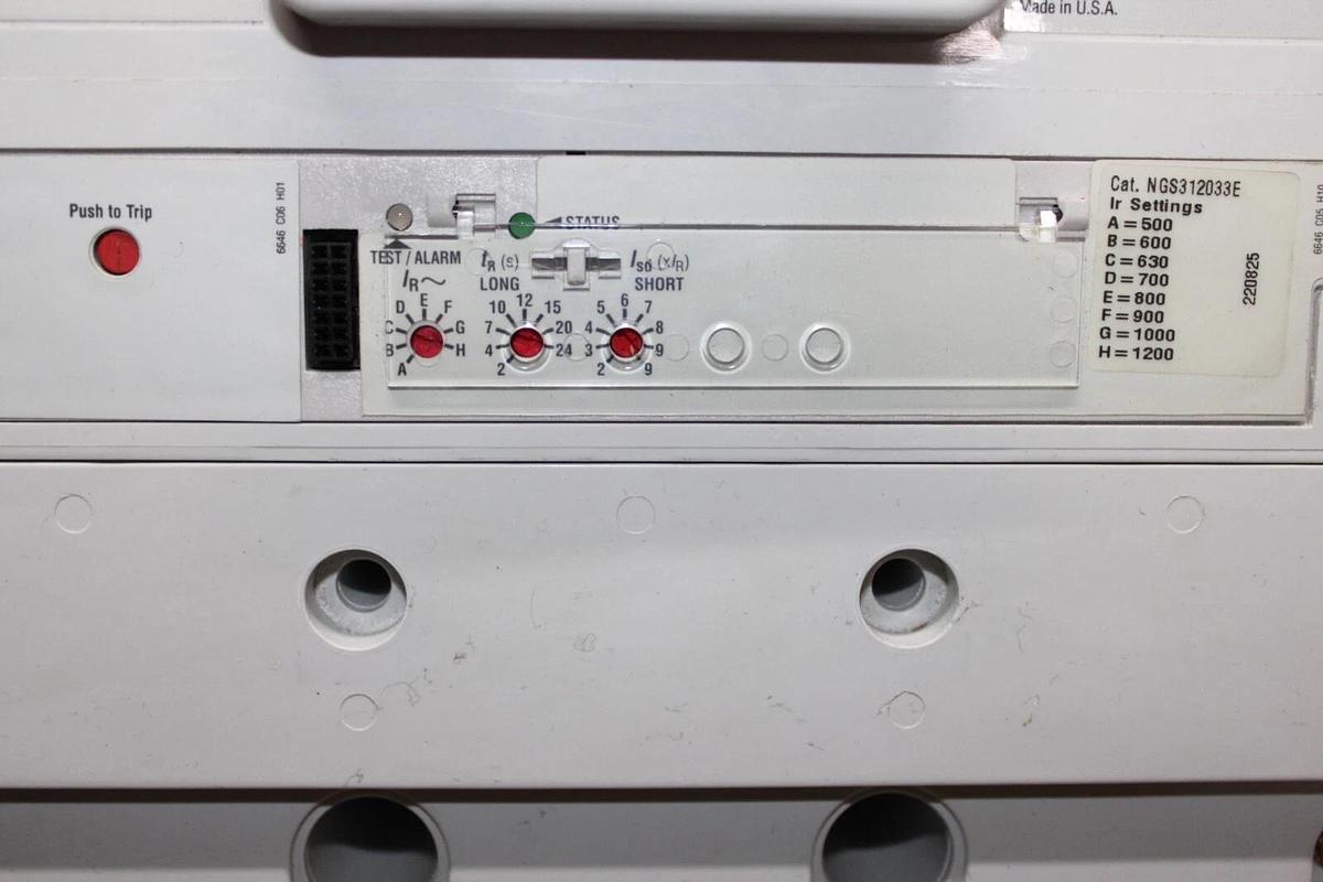 Used EATON CIRCUIT BREAKER NGS312033E 1200 AMP 600 VAC 3-POLE NGS-50K