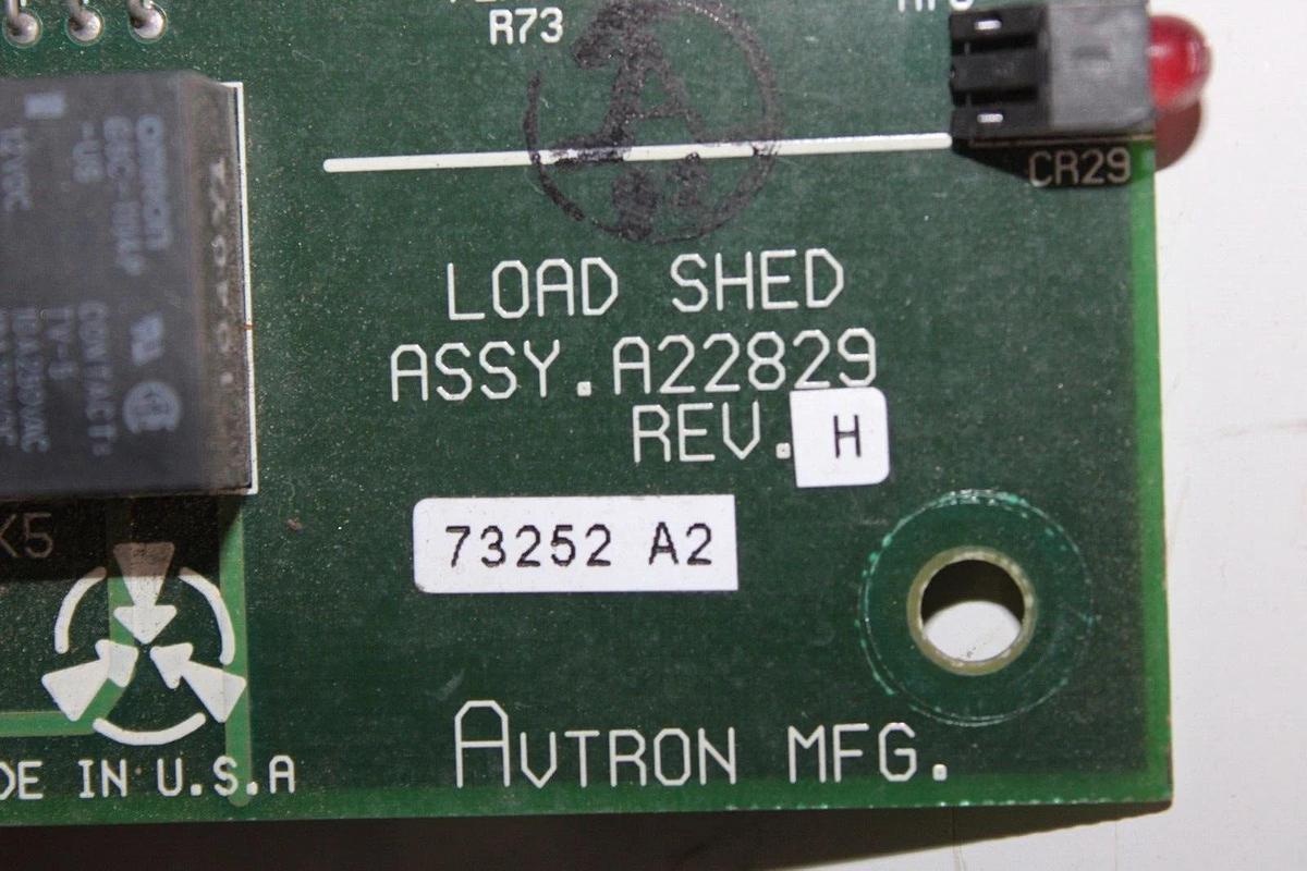 Used AVTRON LOAD SHED CIRCUIT BOARD A22829 REV. H **WARRANTY INCLUDED**