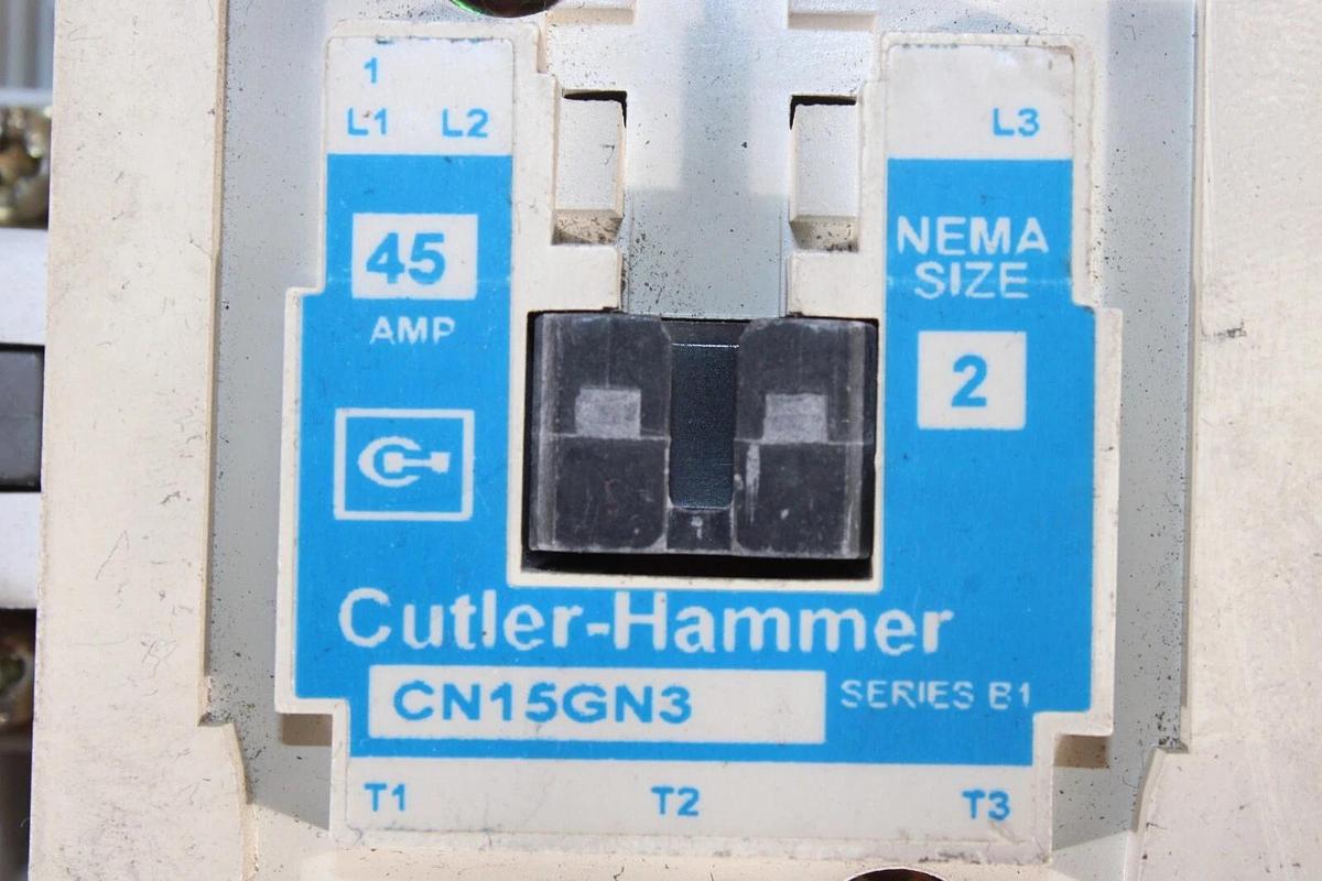 Used CUTLER HAMMER CONTACTOR CN15GN3 NEMA 2 45 AMP 600 VAC 3-POLE 3-PHASE