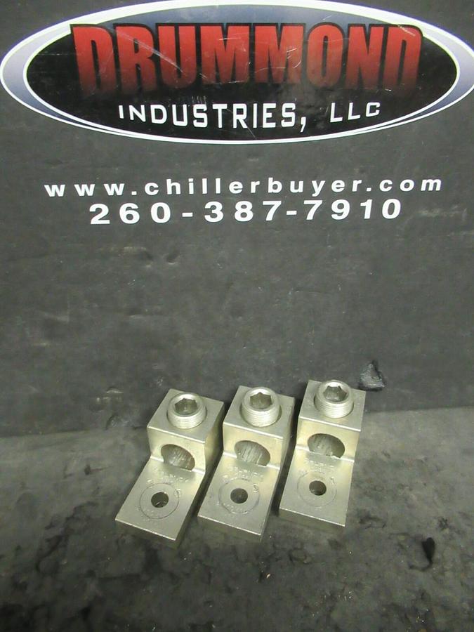Used (3) QTY BURNDY KA36U 1 (SINGLE) BARREL MECHANICAL CONNECTOR LUG TAP 600 MCM - 2
