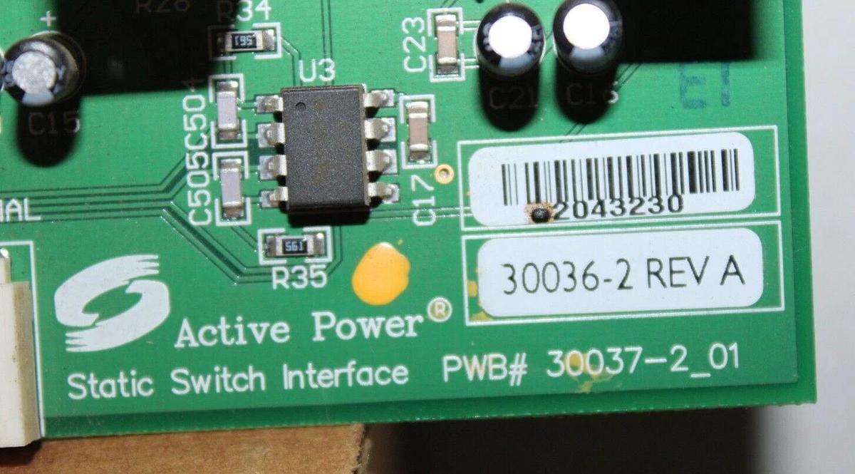 Used ACTIVE POWER STATIC SWITCH INTERFACE 30037-2_01 30036-2 REV. A **WARRANTY**