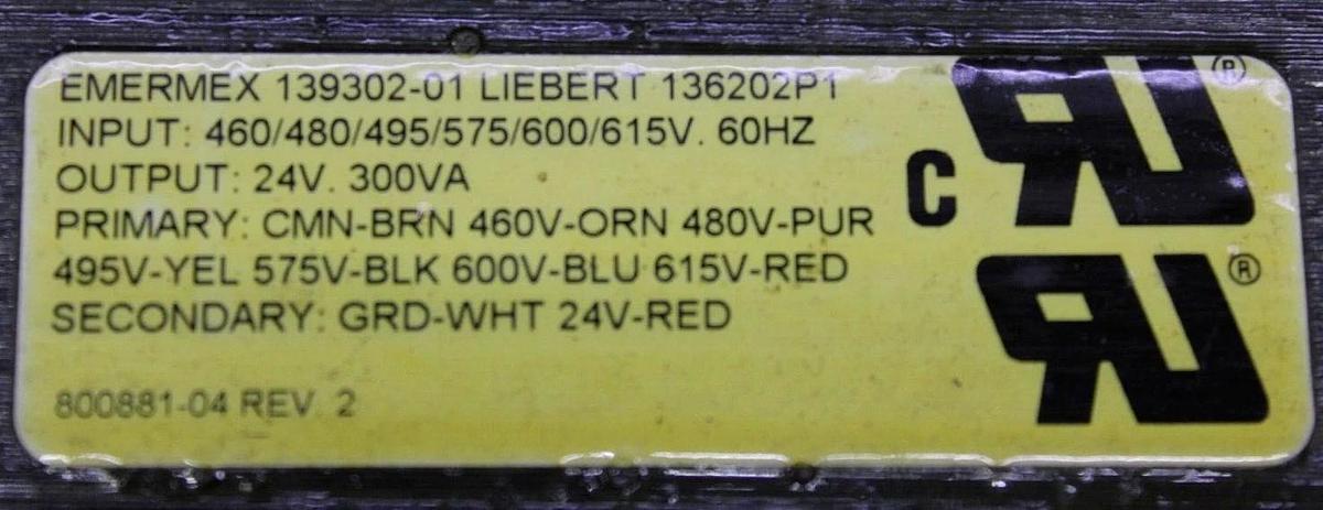 Used EMEREX TRANSFORMER 139302-01 300 VA PRI: 600V SEC: 24V 136202P1 **WARRANTY**