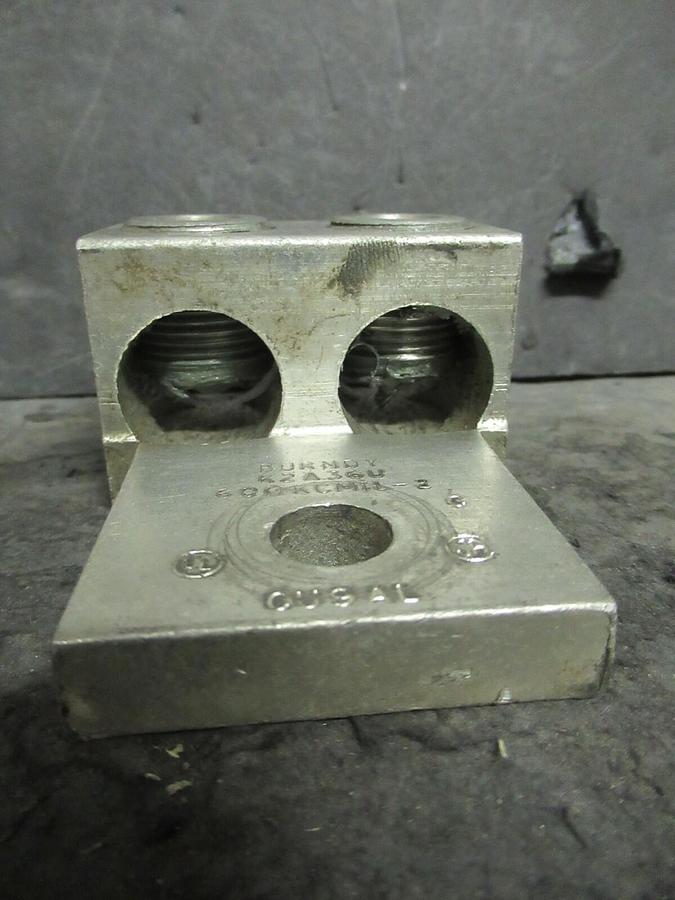 Used (3) QTY BURNDY K2A36U 2 (DOUBLE) BARREL MECHANICAL CONNECTOR LUG TAP 600MCM - 2