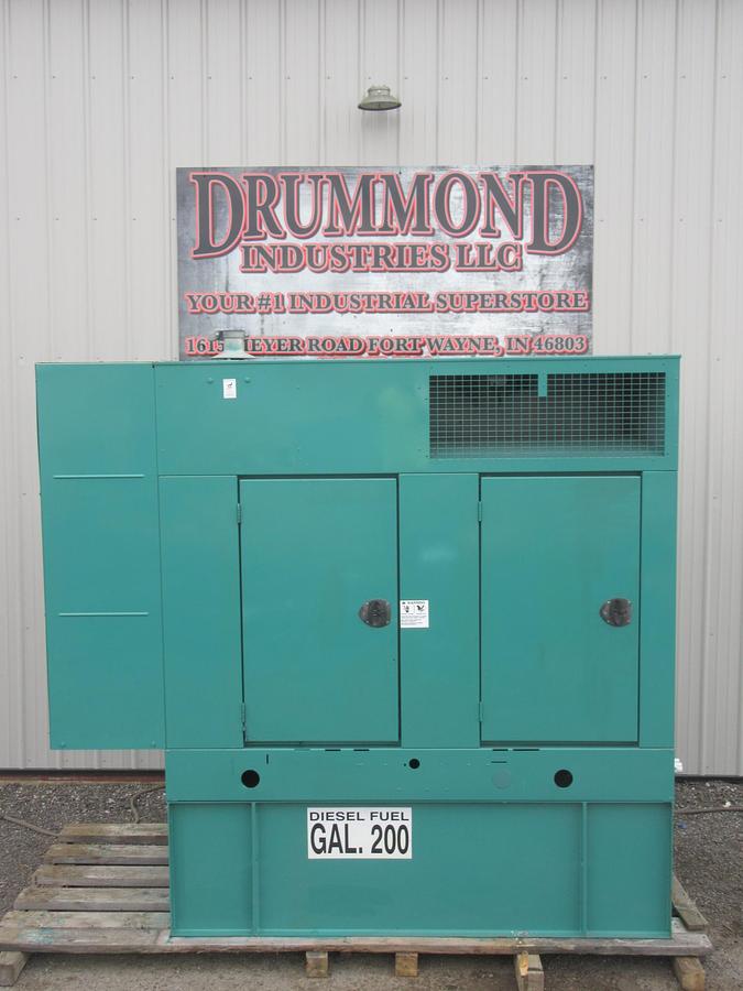 Used 50 KW DIESEL GENERATOR CUMMINS 120/240V B3.3 G2 RECONNECTABLE VIDEO ENCLOSED