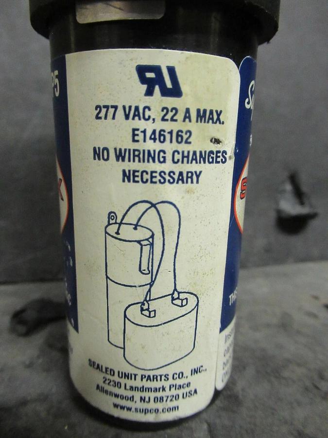 Used SUPCO SPP5 HARD START CAPACITOR STARTER POW-R-PAK 115 - 288 VAC 1/2 - 10 HP 22 A