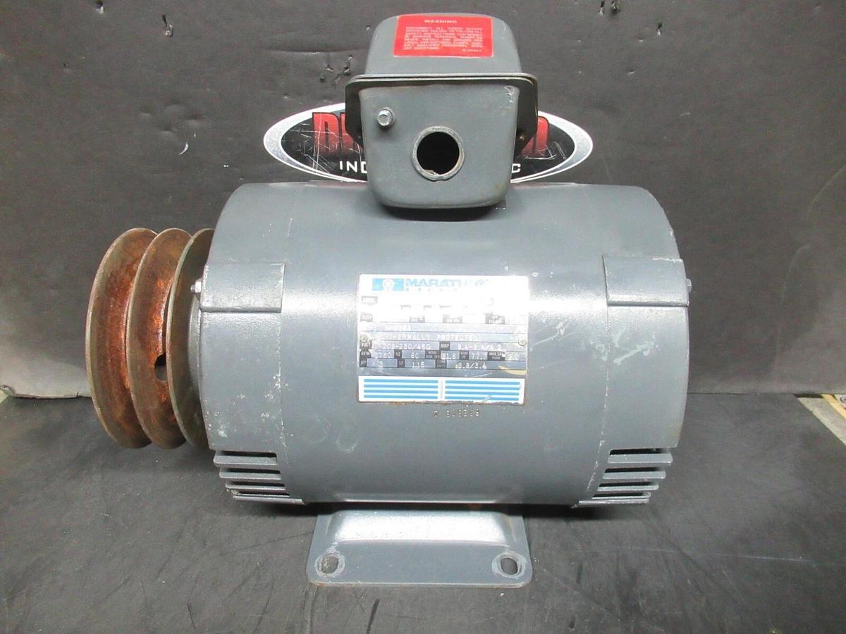 Used MARATHON TDR AC MOTOR 3HP 208-230/460 VOLT 9.4A 60 HZ 1750 RPM 182T FRAME