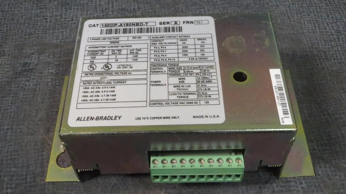 Used ALLEN BRADLEY SMC PLC CONTROLLER 380-480V # 150DP-A180NBD-T SER A FRN T5.1