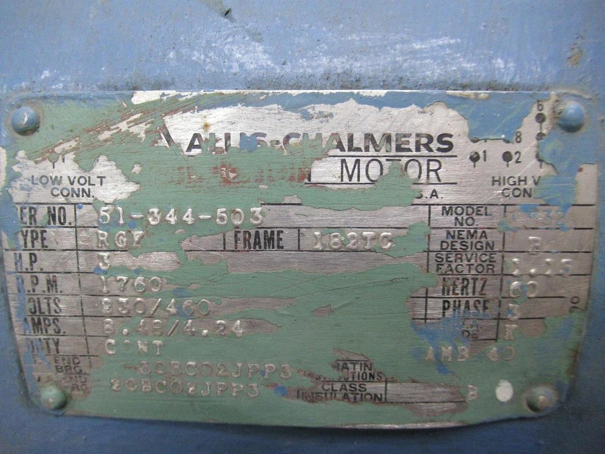 Used ROPER FLUID GEAR PUMP 17 K 15 3 HP MOTOR 230/460 VOLTS 1760 RPM 182TC FRAME