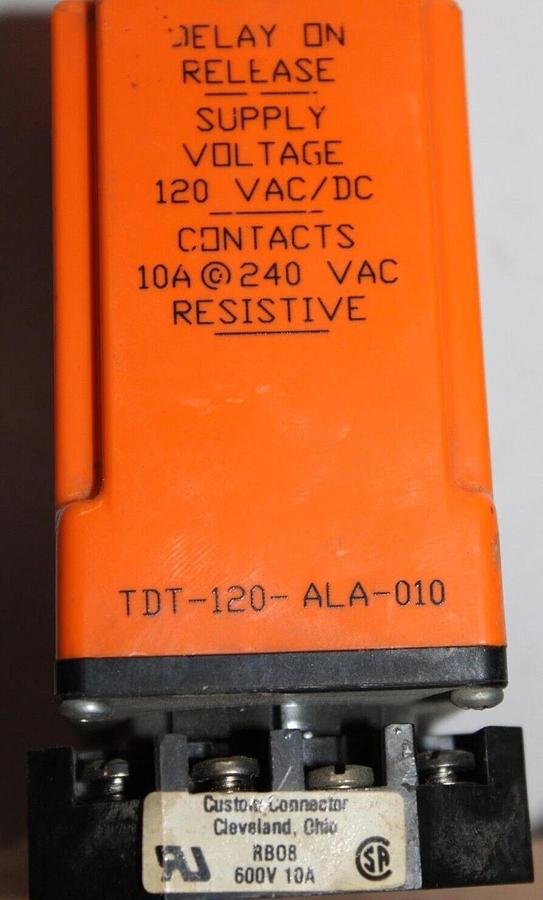 Used DIVERSIFIED ELECTRONICS TIME DELAY RELAY TDT-120-ALA-010 120 VAC 10 AMP