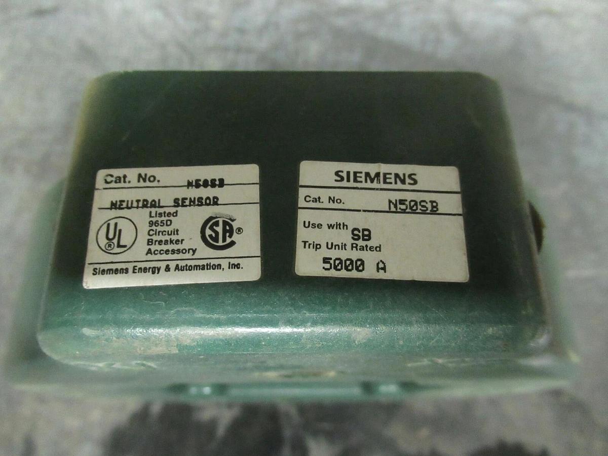 Used SIEMENS NEUTRAL SENSOR N50SB 5000 AMP TRIP **WARRANTY INCLUDED**