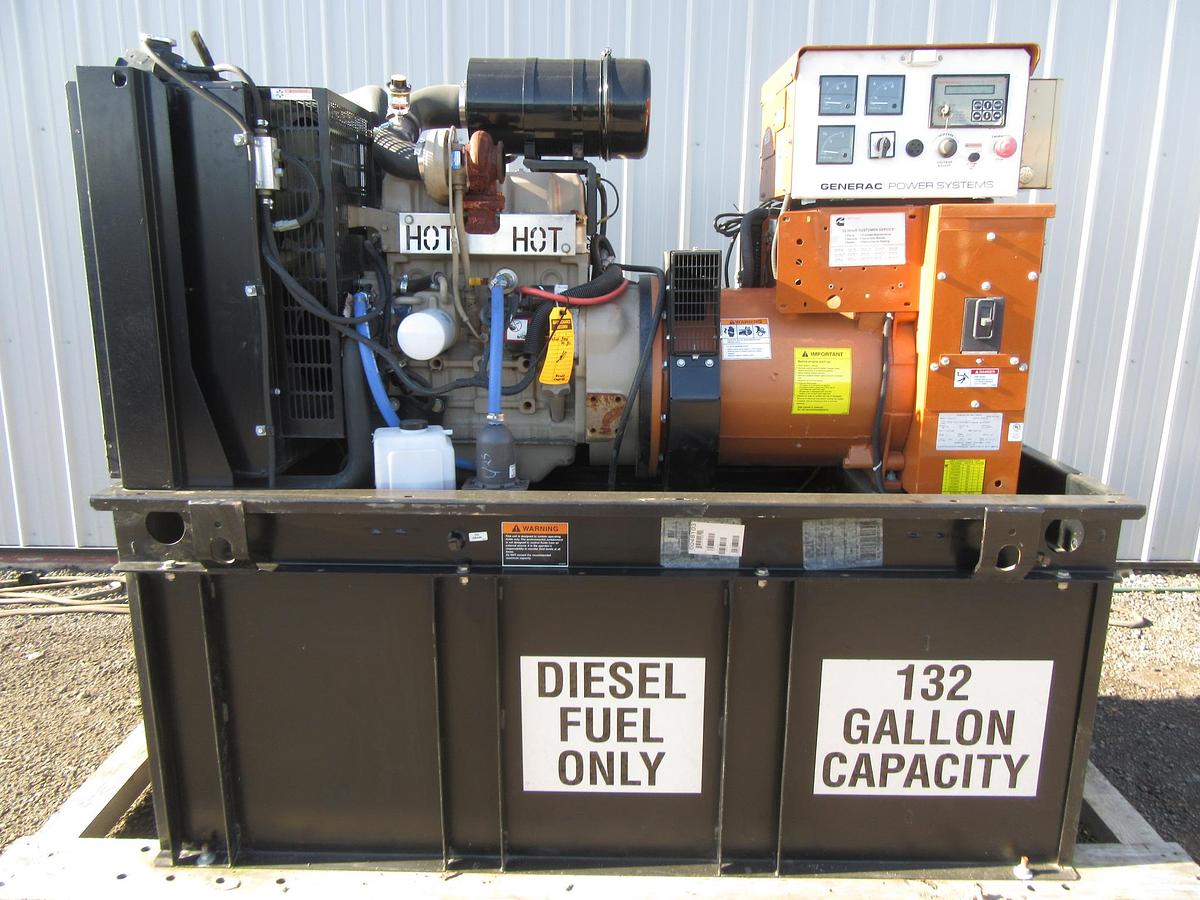 Used 30 KW DIESEL GENERATOR GENERAC 120/240 VOLT SINGLE PHASE 277 HOURS VIDEO WE SHIP