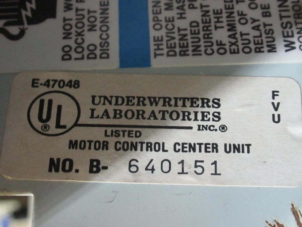 Used CUTLER HAMMER MOTOR STARTER CONTROL BUCKET MODEL: 2100 12" NEMA SIZE 0 30 AMP