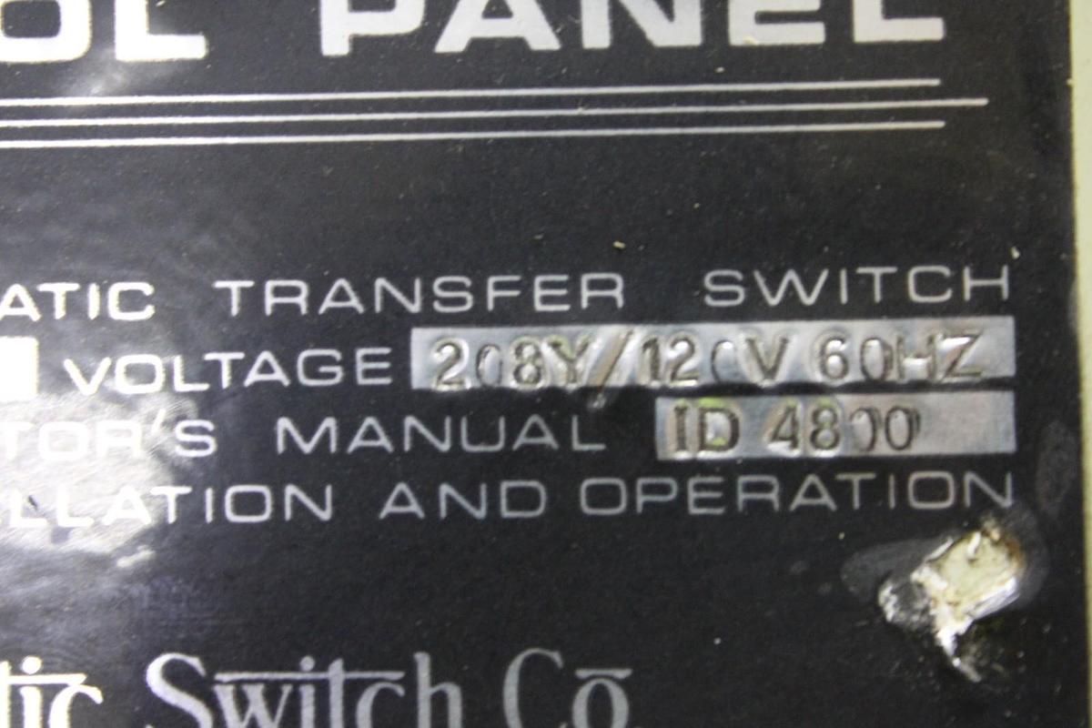 Used ASCO AUTOMATIC TRANSFER SWITCH CONTROL PANEL 945981-3 208/120V 60 HZ ID-4800
