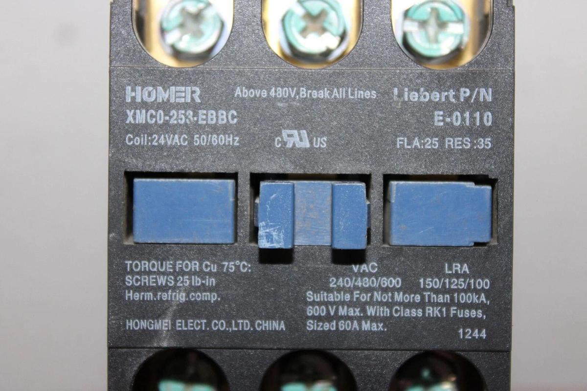 Used HOMER CONTACTOR XMC0-253-EBBC E-0110 25 AMP 600 VAC COIL: 24 VAC **LOT OF 2**