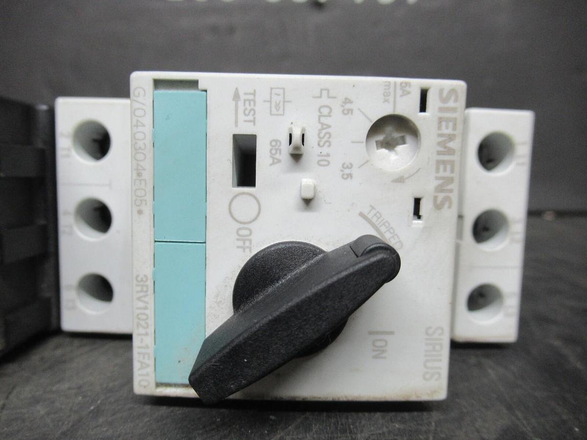 Used SIEMENS MANUAL MOTOR STARTER 3RV1021-1FA10 W/ 3RT1023-1A..0 600 VAC 7.5 HP