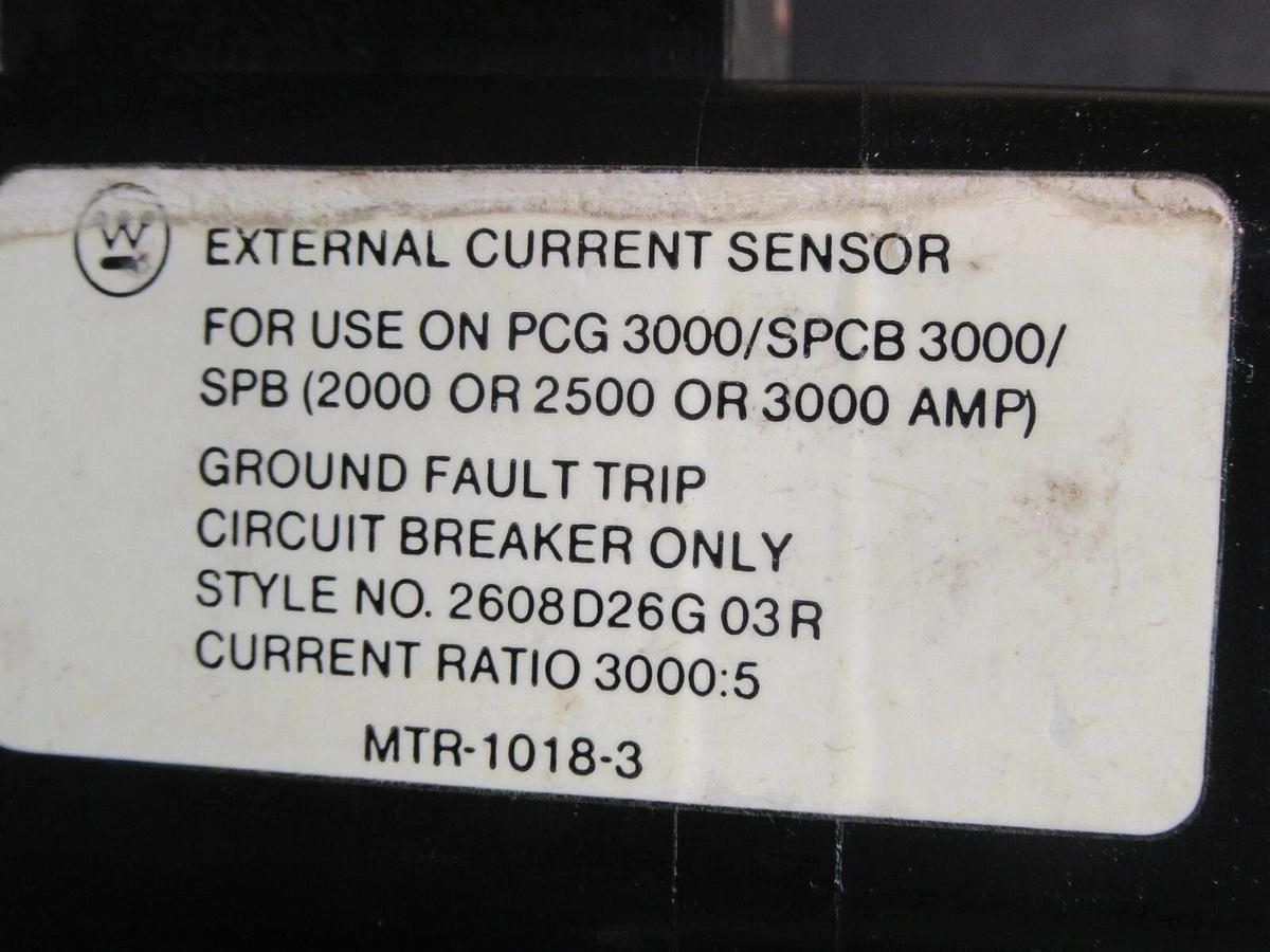 Used WESTINGHOUSE EXTERNAL CT CURRENT SENSOR 2000 - 3000 AMP GROUND FAULT MTR-1018-3