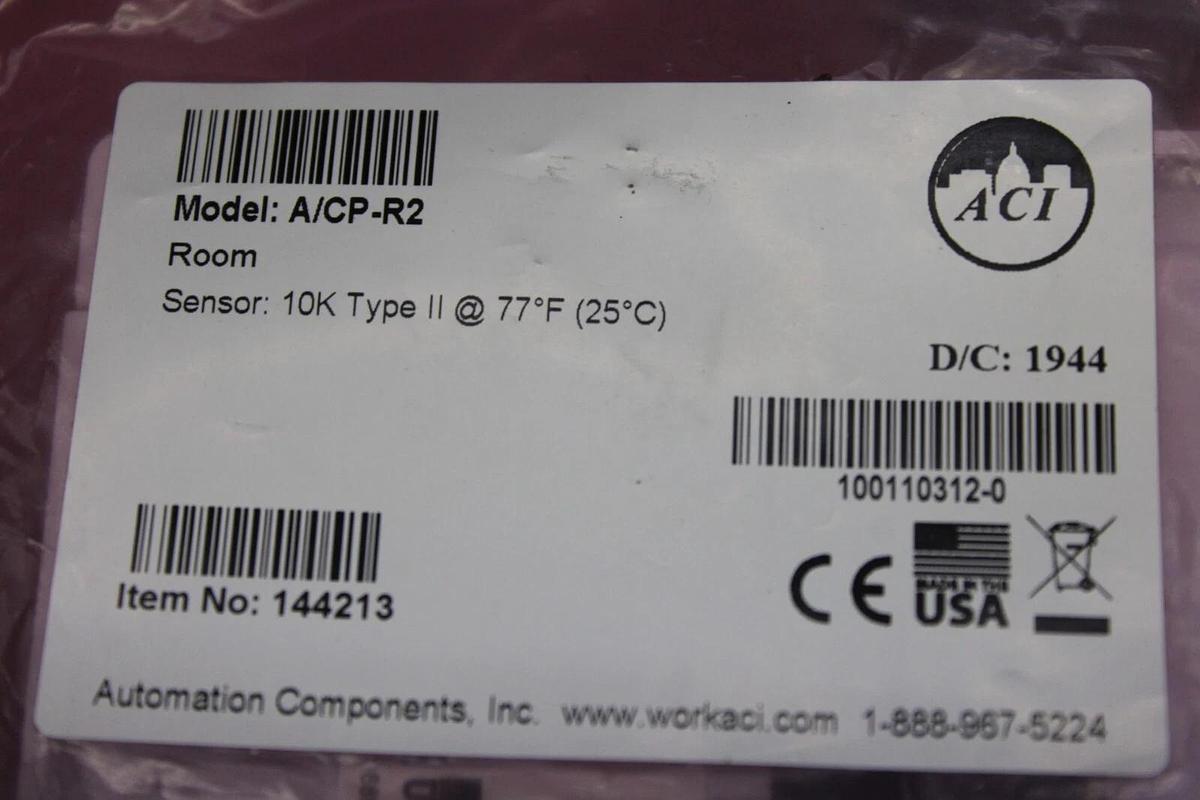 ACI ROOM SENSOR A/CP-R2 144213 SENSOR TYPE 10K *NEW IN BAG*