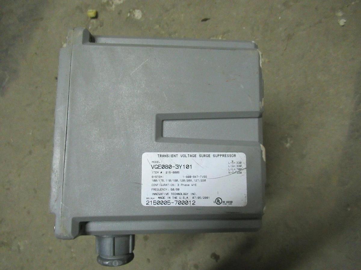 Used INNOVATIVE TECHNOLOGIES VANGUARD TRANSIENT VOLTAGE SURGE SUPPRESSOR VGE080-3Y101