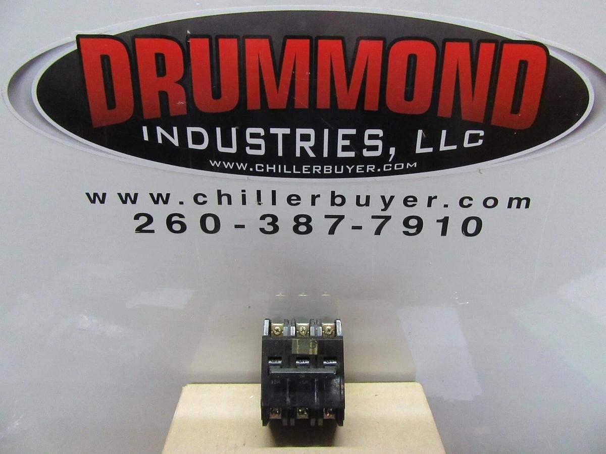 Used IM CED MOLDED CASE CIRCUIT BREAKER BH-50AF 220 VOLT 15 AMP 3-POLE 50/60 HZ