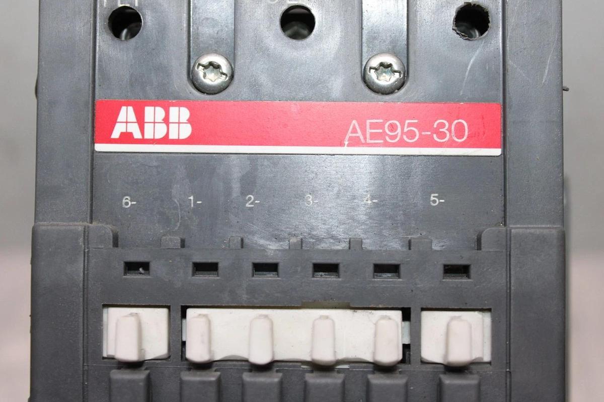 Used ABB CONTACTOR AE95-30 125 AMP 600 VOLT 3-POLE 3-PHASE 75 HP COIL: 48 VDC