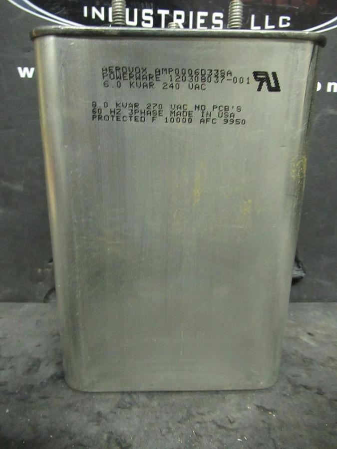 Used (1) 6 KVAR AEROVOX AMP0006033SA POWERWARE CAPACITOR 240 VAC 3 PH 120308037-001
