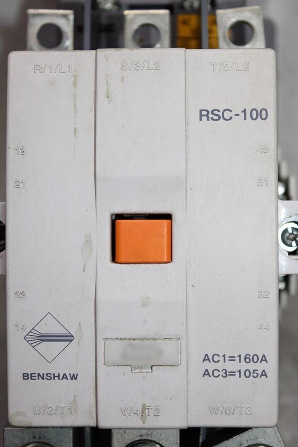 Used BENSHAW MAGNETIC CONTACTOR RSC-100 160 AMP 600 VOLT 3-POLE COIL: 100-240 VOLT