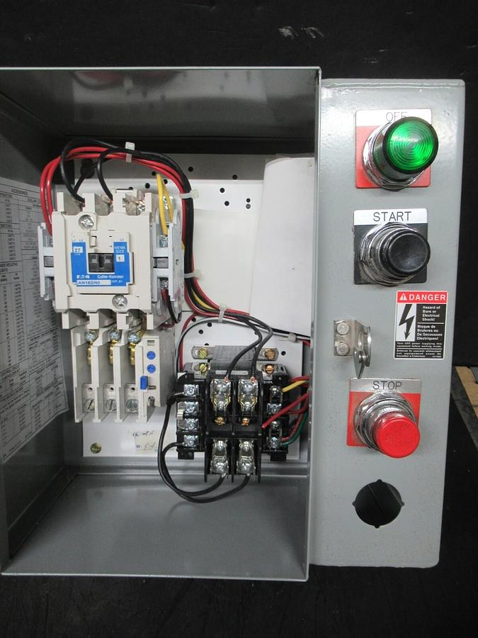 EATON COMBINATION STARTER ECN0718CAB TYPE: 12 W/ AN16DN0 27 AMP 600 VAC