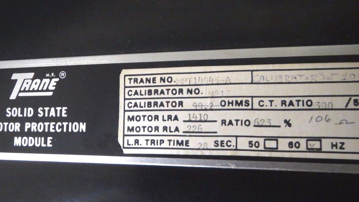 Used TRANE SOLID STATE MOTOR PROTECTTION MODULE MODEL: MPT14945-A *WARRANTY INCLUDED*