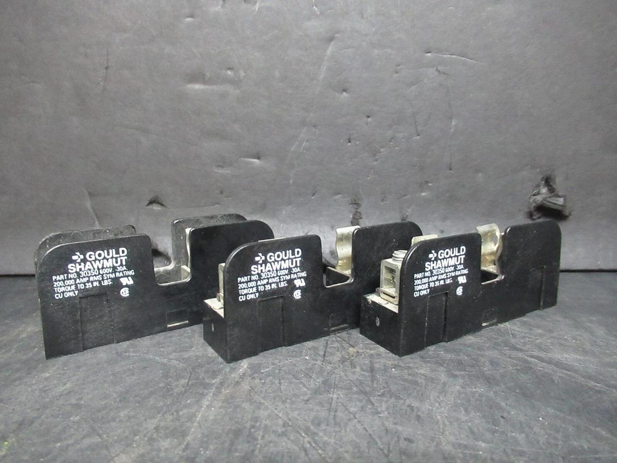 Used (3) GOULD SHAWMUT SINGLE POLE 30350 30 AMP 600 VOLT **WARRANTY INLCLUDED**