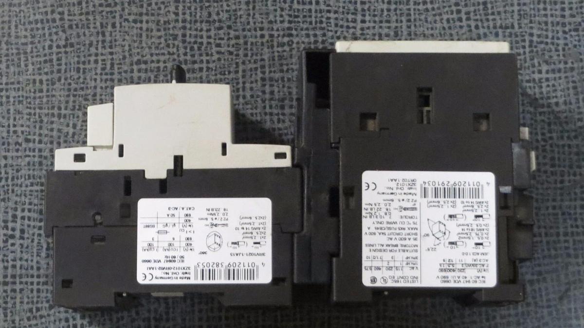 Used SIEMENS SIRIUS 3R STARTER 7-10 AMP 3RV1021-1JA15 W/  3RT1024-1B & 3RT1926-1BB00