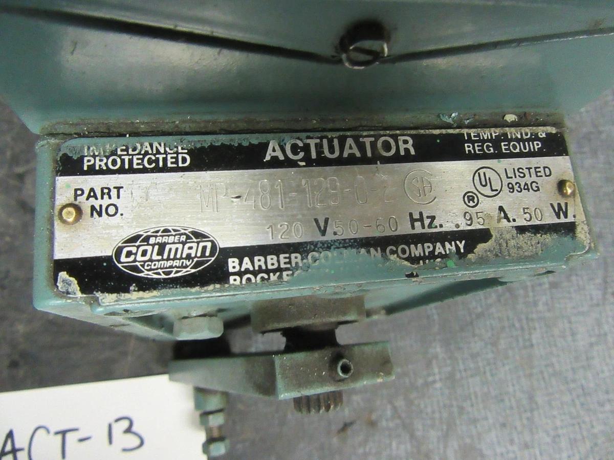 Used BARBER COLMAN ACTUATOR MP-481-129-0-2 120 VAC 1-PHASE 0.95 AMP 50 WATT