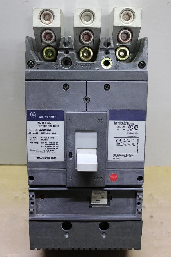 Used GE SPECTRA RMS CIRCUIT BREAKER SGDA32AT0400 400 AMP 240 VAC 3-POLE **WARRANTY**
