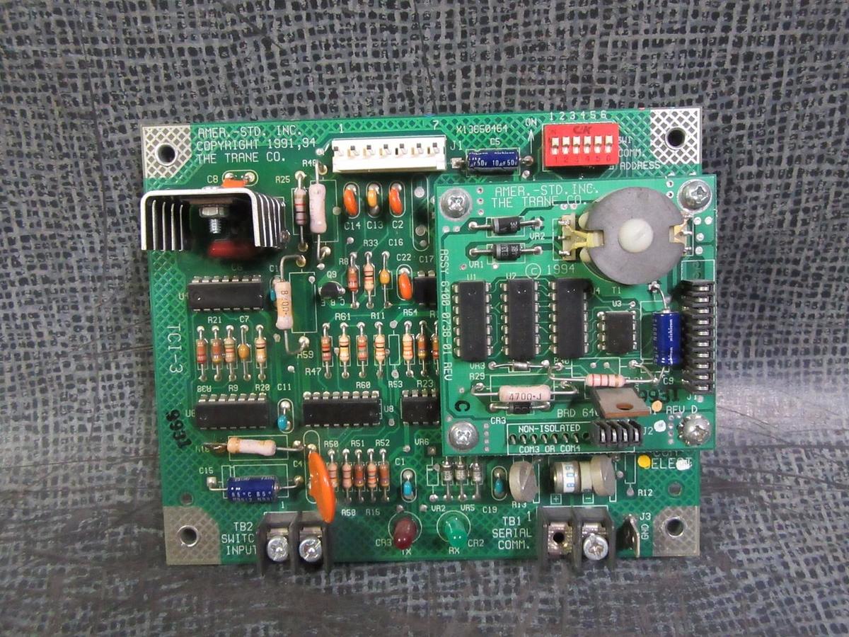 Used TRANE CHILLER BOARD X13650464 6400-0851-01 REV D WITH BOARD 6400-0738-01