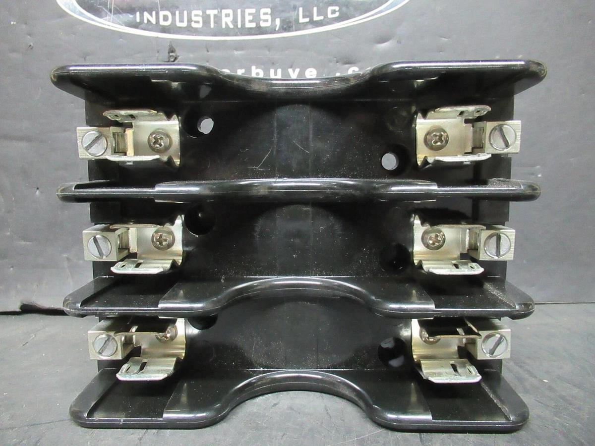 Used (LOT OF 3) MARATHON TRIPLE FUSE HOLDER R6F30A3B / 4100832 3-POLE 600 VOLT 30 AMP