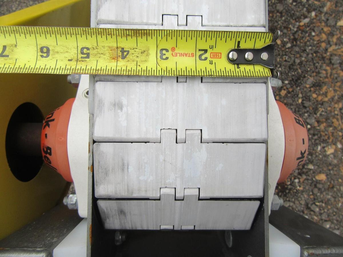 Used 4 1/2"  X 80" LONG SENTRY PLASTIC BELT BOTTLE CONVEYOR 1 HP 230/460 V 3 PH
