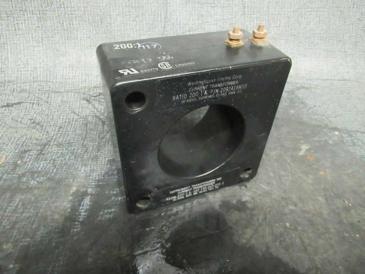Used WESTINGHOUSE CT CAT: 2092A18H03 200:1 A 50-400 HZ 600 VOLTS **WARRANTY**