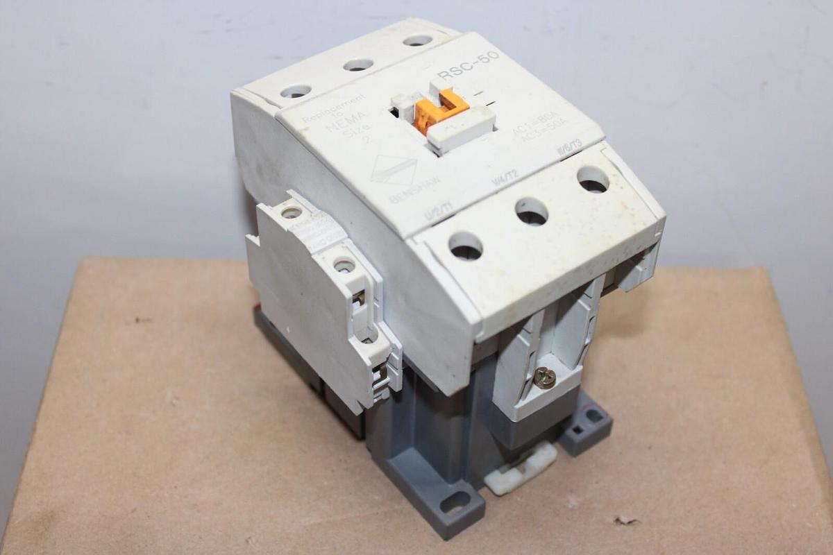 Used BENSHAW MAGNETIC CONTACTOR RSC-50 600 VAC 70 AMP 30 HP COIL: 120 VAC