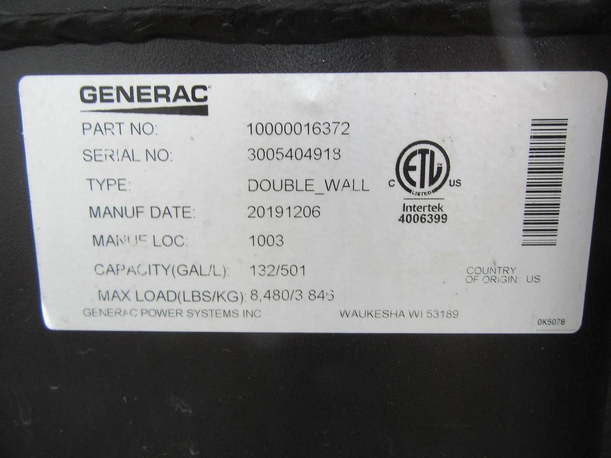 Used 2020 30KW DIESEL GENERATOR GENERAC 120/240 VOLT SINGLE PHASE 75 HR PERKINS 30 KW