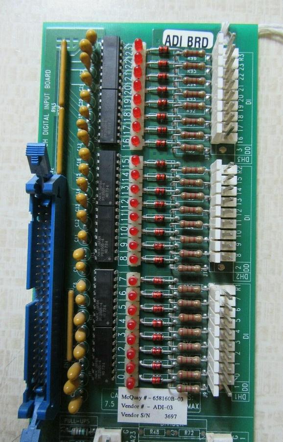 Used MCQUAY 24 CH ANALOG / DIGITAL INPUT CIRCUIT BOARD 658160B-03 CHILLER ADI-03